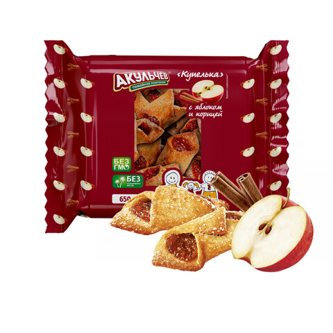 Печенье сдобное АКУЛЬЧЕВ "Купелька" с яблоком и корицей 650 г, 707