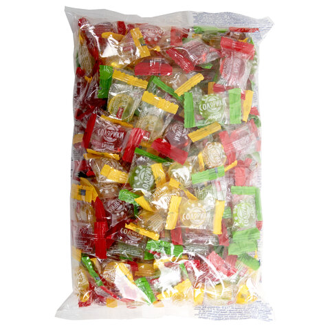Карамель леденцовая СОЛЯРИКИ ассорти (яблоко, ананас, вишня), 1 кг, РНК662 - фото 3