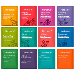 Чай HERBARUS "Grand Secret" ассорти 12 вкусов, НАБОР 60 пакетиков