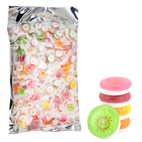 Карамель леденцовая SUNNY CANDY, микс вкусов с аскорбинкой, в индивидуальной упаковке, 1000 г