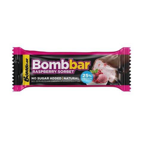 Батончик BOMBBAR "Малиновый сорбет" без сахара 40 г, шоу-бокс, ББР98 - фото 2
