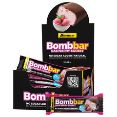 Батончик BOMBBAR "Малиновый сорбет" без сахара 40 г, шоу-бокс