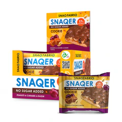 Печенье SNAQ FABRIQ "Арахис, изюм и карамель" без сахара 45 г, шоу-бокс