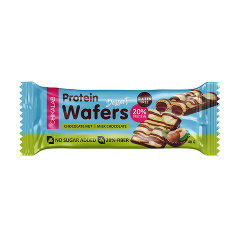 Вафли протеиновые CHIKALAB "Шоколадно-ореховый десерт" без сахара 40 г, шоу-бокс, ЧК252 - фото 2