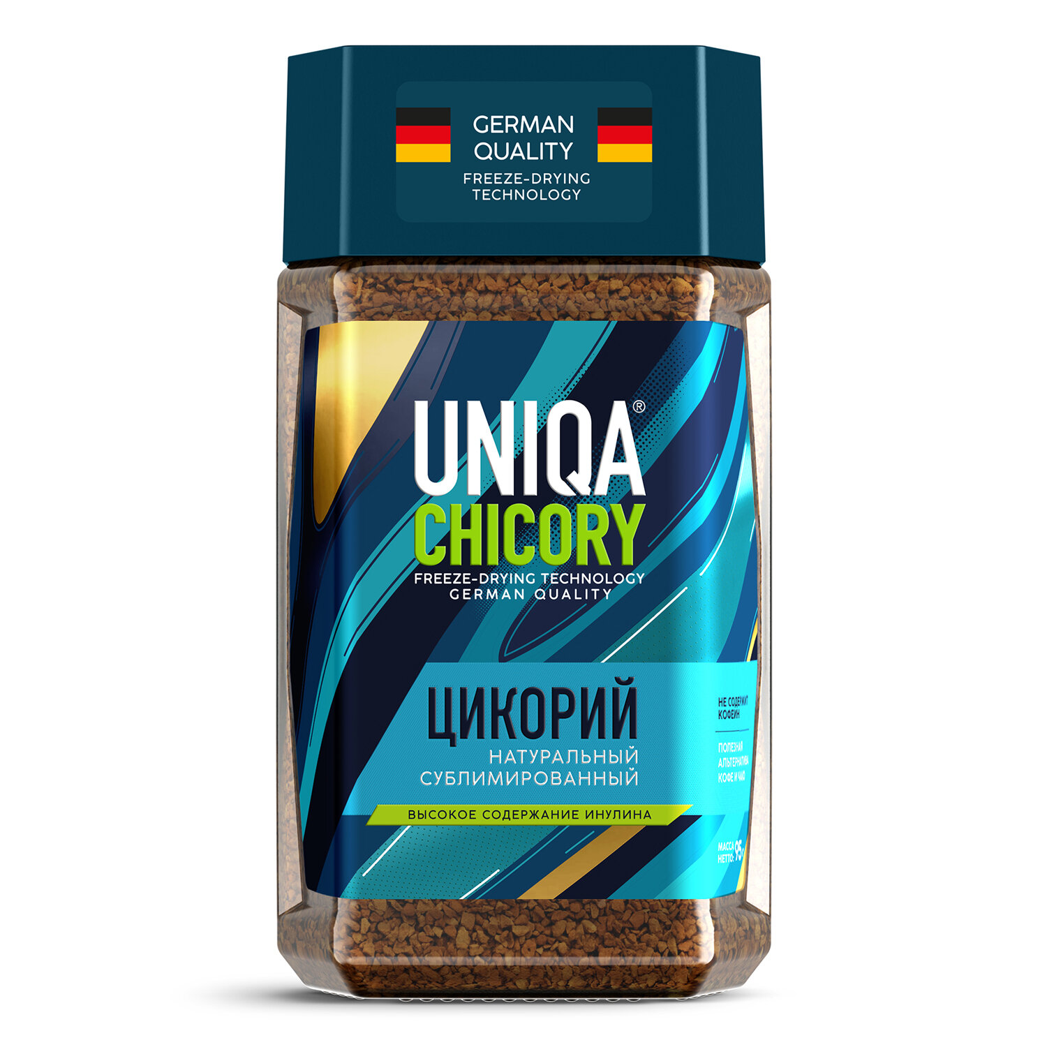 Цикорий UNIQA сублимированный 95 г, стеклянная банка