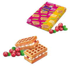 Вафли мягкие с суфле ДАРЛЕТТО со вкусом клюквы 1,08 кг