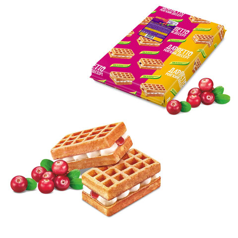 Вафли мягкие с суфле ДАРЛЕТТО со вкусом клюквы 1,08 кг