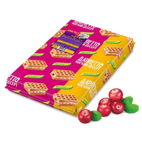 Вафли мягкие с суфле ДАРЛЕТТО со вкусом клюквы 1,08 кг - фото 2