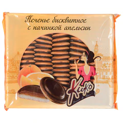 Печенье бисквитное глазированное КИКО со вкусом апельсина 1,2 кг