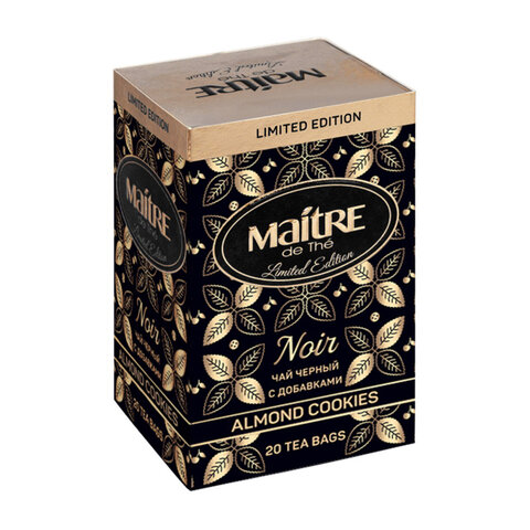 Чай MAITRE "Миндальное печенье" черный, 20 пакетиков по 2 г, бак041