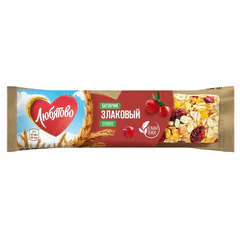 Батончик злаковый ЛЮБЯТОВО" Клюква", 27 г