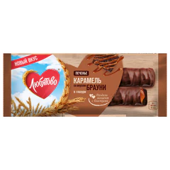 Печенье глазированное ЛЮБЯТОВО с карамелью со вкусом брауни, 50 г