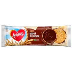 Печенье затяжное глазированное ЛЮБЯТОВО "Мария", 138 г