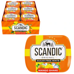 Драже освежающие SCANDIC без сахара со вкусом "Манго", 14 г
