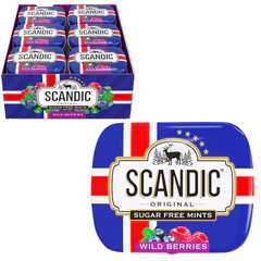 Драже освежающие SCANDIC без сахара со вкусом "Лесные ягоды", 14 г