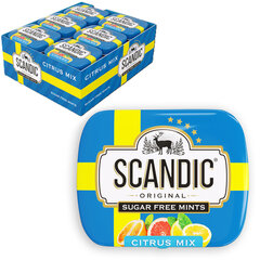 Драже освежающие SCANDIC без сахара со вкусом "Цитрусовый микс", 14 г