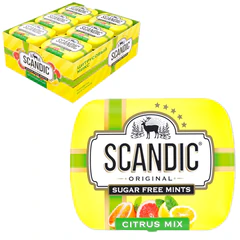 Драже освежающие SCANDIC без сахара со вкусом "Цитрусовый микс", 14 г