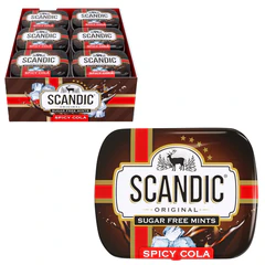 Драже освежающие SCANDIC без сахара со вкусом "Кола", 14 г