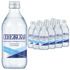Вода газированная минеральная СЕНЕЖСКАЯ ГОСТ 0,33 л, стеклянная бутылка