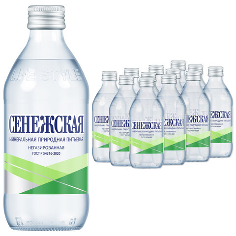 Вода негазированная минеральная СЕНЕЖСКАЯ ГОСТ 0,33 л, стеклянная бутылка, 4600286110774
