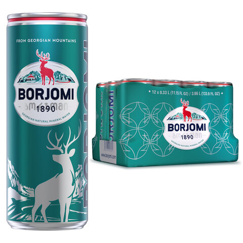 Вода ГАЗИРОВАННАЯ минеральная BORJOMI лечебно-столовая, 0,33 л, Грузия, BR000213
