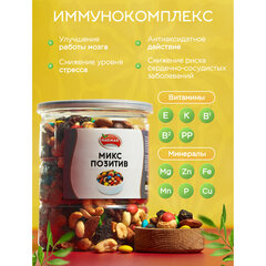 Смесь орехов NARMAK "Микс Позитив" (миндаль, кешью, арахис, изюм, шоколадное драже), 500 г