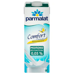 Молоко PARMALAT безлактозное, жирность 0,05%, 1 л, ультрапастеризованное