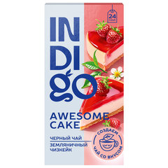 Чай INDIGO &laquo;Земляничный чизкейк&raquo; черный, 24 пакетика в конвертах по 1,7 г