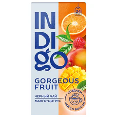 Чай INDIGO &laquo;Манго-цитрус&raquo; черный, 24 пакетика в конвертах по 1,7 г