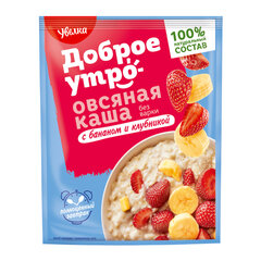 Каша овсяная УВЕЛКА, с бананом и клубникой, в шоубоксе, 20 шт. по 40 г