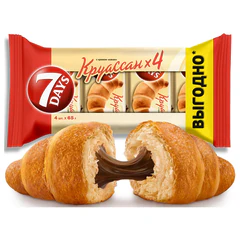 Круассан 7DAYS с кремом &laquo;Какао&raquo; 3+1, 260 г (65 г х 4 шт.)