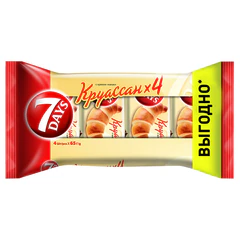 Круассан 7DAYS с кремом &laquo;Какао&raquo; 3+1, 260 г (65 г х 4 шт.)
