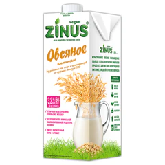 Овсяное молоко ZINUS &laquo;Классическое&raquo;, жирность 3,2%, 1 л, БЕЗ САХАРА, для детского питания