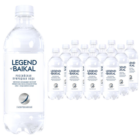 Вода ГАЗИРОВАННАЯ питьевая LEGEND OF BAIKAL, 0,5 л