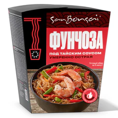 Вермишель фунчоза под тайским соусом SANBONSAI, умеренно острая, 120 г