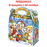 Подарок новогодний "ПОСИДЕЛКИ НА НОВЫЙ ГОД", НАБОР конфет 700г, картонная коробка, МОСУПАК, 13074/МГ26003