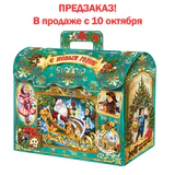 Подарок новогодний "СУНДУК БИРЮЗОВЫЙ", НАБОР конфет 1000г, картонная коробка, МОСУПАК, 324092/МГ26044