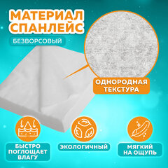 Салфетка одноразовая белая 25х30 см, КОМПЛЕКТ 100 шт., спанлейс, 40 г/м2, ЧИСТОВЬЕ