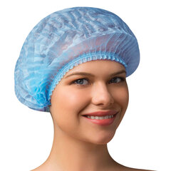 Шапочка &laquo;Шарлотта&raquo; голубая КОМПЛЕКТ 50 шт. спанбонд 15 г/<wbr/>м<sup>2</sup>, ЧИСТОВЬЕ