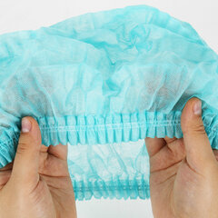 Шапочка-берет Шарлотта &laquo;Плиссе&raquo; бирюзовая, КОМПЛЕКТ 25 шт., спанбонд 18 г/<wbr/>м<sup>2</sup>, ГЕКСА