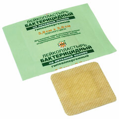 Лейкопластырь бактерицидный LEIKO комплект 100 шт., 3,8&times;3,8 см, на нетканой основе, телесного цвета