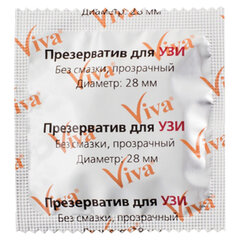 Презервативы для УЗИ VIVA, комплект 100 шт., без накопителя, гладкие, без смазки, 210х28 мм