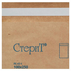 Пакет крафт самоклеящийся ВИНАР СТЕРИТ, комплект 100 шт., для ПАРОВОЙ/<wbr/>ВОЗДУШНОЙ стерилизации, 100&times;250 мм