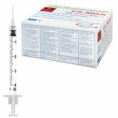 Шприц инсулиновый SFM, 1 мл, КОМПЛЕКТ 10 шт., в пакете, U-40 игла несъемная 0,3&times;8 мм &mdash; 30G