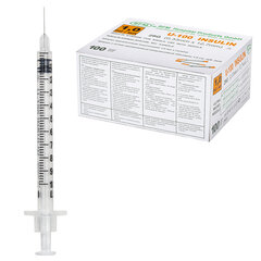Шприц инсулиновый SFM, 1 мл, КОМПЛЕКТ 10 шт., пакет, U-100 игла несъемная 0,33&times;12,7 мм &mdash; 29G