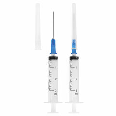 Шприц 3-х компонентный PASCAL, 3 мл, КОМПЛЕКТ 100 шт. в пакете, игла 0,6&times;30 &mdash; 23G