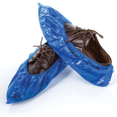 Бахилы КОМПЛЕКТ 600 шт. (300 пар), СВЕРХПРОЧНЫЕ, двойная резинка, 40&times;14 см, 100 мкм, 10 г, LAIMA, 630719