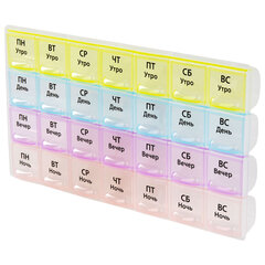 ТАБЛЕТНИЦА / Контейнер для лекарств и витаминов &laquo;7 дней/<wbr/>4 приема&raquo;, ПРОЗРАЧНЫЙ, DASWERK (ДАСВЕРК), 630845