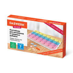 ТАБЛЕТНИЦА / Контейнер для лекарств и витаминов &laquo;7 дней/<wbr/>4 приема&raquo;, ПРОЗРАЧНЫЙ, DASWERK (ДАСВЕРК), 630845