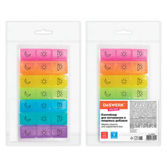 ТАБЛЕТНИЦА / Контейнер-органайзер для лекарств и витаминов, 7 дней/<wbr/>3 приема BOX, DASWERK (ДАСВЕРК), 630848